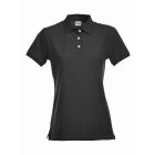 Clique Stretch Premium Polo Ladies 028241 | zwart | voorkant | Unishore Bedrijfskleding